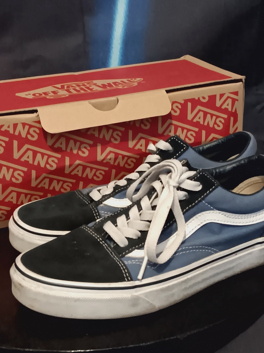 Vans Old Skool Sneakers in Black, Blue and White